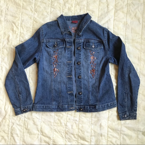 Jean jacket with sequin detail - Picture 1 of 5